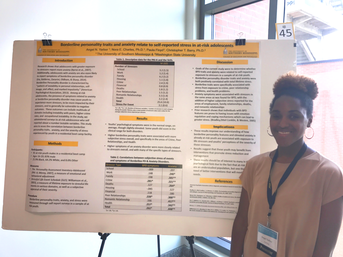 Angel Yarbor presenting research done in Dr. Nora Charles' Youth Substance Use and Risky Behavior Lab
