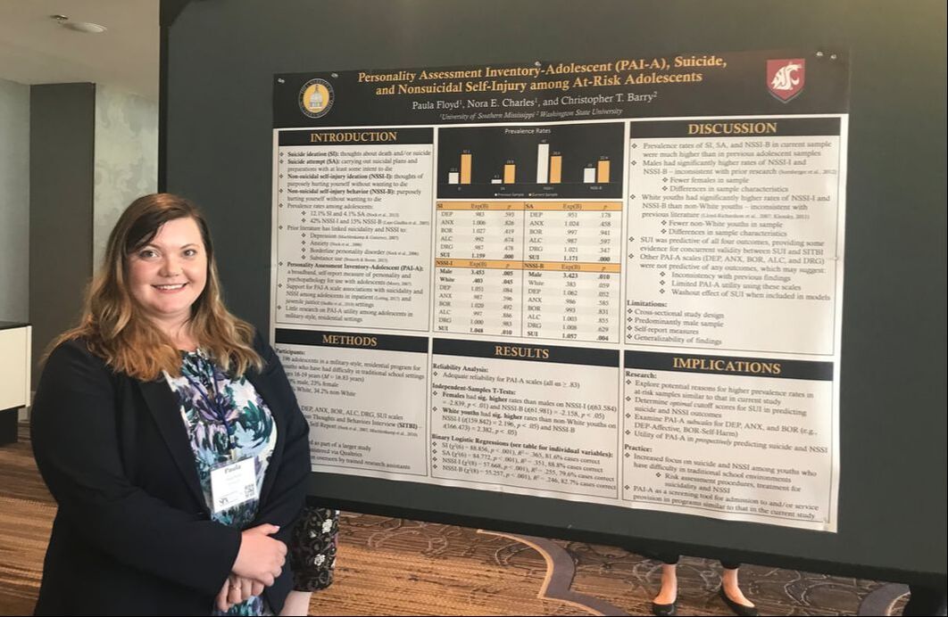 Paula Floyd, a clinical psychology PhD student in Dr. Nora Charles' Youth Substance Use and Risky Behavior Lab at the University of Southern MississippiPicture